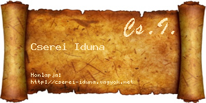 Cserei Iduna névjegykártya